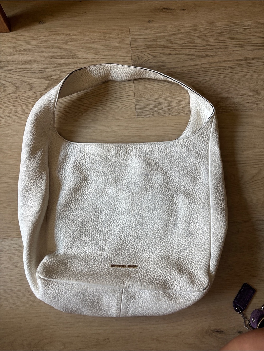 Michael Kors Cream Pebbled Leather Shoulder Hobo